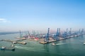 Aerial view of tianjin port