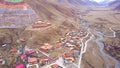 Aerial view of Tibetan Monastery in Kanze