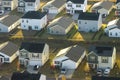 Aerial view of tightly packed homes in South Carolina residential area. New family houses as example of real estate Royalty Free Stock Photo