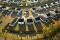 Aerial view of tightly packed homes in South Carolina residential area. New family houses as example of real estate Royalty Free Stock Photo