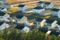 Aerial view of tightly packed homes in South Carolina residential area. New family houses as example of real estate Royalty Free Stock Photo