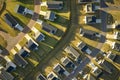 Aerial view of tightly packed homes in South Carolina residential area. New family houses as example of real estate Royalty Free Stock Photo