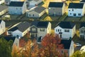 Aerial view of tightly packed homes in South Carolina residential area. New family houses as example of real estate Royalty Free Stock Photo