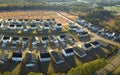 Aerial view of tightly packed homes in South Carolina residential area. New family houses as example of real estate Royalty Free Stock Photo