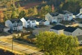 Aerial view of tightly packed homes in South Carolina residential area. New family houses as example of real estate Royalty Free Stock Photo