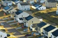 Aerial view of tightly packed homes in South Carolina residential area. New family houses as example of real estate Royalty Free Stock Photo