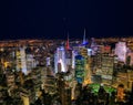 Aerial view of Times Square in the night Royalty Free Stock Photo