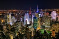 Aerial view of Times Square in the night Royalty Free Stock Photo