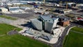 Aerial view of Titanic Centre Titanic Quarter in Belfast Northern Ireland Royalty Free Stock Photo