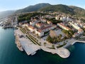 Aerial view of Tivat town and Porto Montenegro Royalty Free Stock Photo