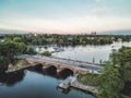 Aerial view to Alster in Hamburg Germany Royalty Free Stock Photo