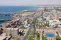 Aerial view to Arica city and port from El Morro hill in Arica, Chile. Royalty Free Stock Photo