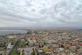 Aerial view to Arica town in Chilean desert Royalty Free Stock Photo