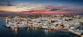 Aerial view to the town of Mykonos island Royalty Free Stock Photo