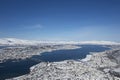 Aerial view to the city of Tromso, Royalty Free Stock Photo