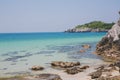 Aerial view to clear blue green sea with rocks, beautiful nature Royalty Free Stock Photo