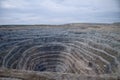 Aerial view to the diamond open mine