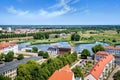Aerial view to the down town and nature of Frankfurt an der Oder, Germany Royalty Free Stock Photo