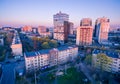 Aerial view to downtown Pavlovo Pole in Kharkiv, Ukraine