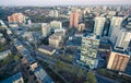 Aerial view to downtown Pavlovo Pole in Kharkiv, Ukraine