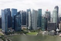 Aerial view to Downtown Singapore