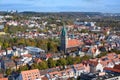 Aerial view to City of Ulm with St. George`s Church - St. Georg, Baden-Wuerttemberg, Germany