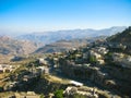 Aerial view to Hajjah city and Haraz mountain, Yemen