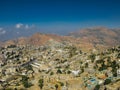 Aerial view to Hajjah city and Haraz mountain Yemen