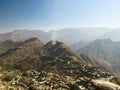 Aerial view to Hajjah city and Haraz mountain, Yemen