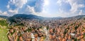 Aerial view to historic city center, Bascarsija old bazaar streets Sarajevo, Bosnia Royalty Free Stock Photo