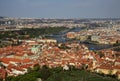 Aerial view to the historical center of Prague, Czech republic Royalty Free Stock Photo