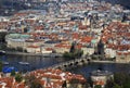 Aerial view to the historical center of Prague, Czech republic Royalty Free Stock Photo