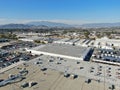 Aerial view to industrial zone and company storage warehouse in RIverside Royalty Free Stock Photo