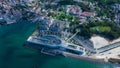 Aerial View to the Industrial zone of Pointe-Ã -Pitre city, Guadeloupe Royalty Free Stock Photo