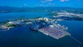 Aerial View to the Industrial zone of Pointe-Ã -Pitre city, Guadeloupe Royalty Free Stock Photo