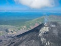 Aerial view to Karymsky volcano, Kamchatka peninsula, Russia