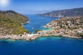 Aerial view to the little village of Asos on the island of Kefalonia Royalty Free Stock Photo