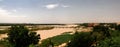 Aerial view to Niger river and Niamey city Niamey Niger