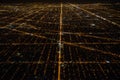 Aerial view to night city Chicago streets Royalty Free Stock Photo