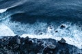 Aerial view to ocean waves. Royalty Free Stock Photo