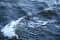 Ocean wavy surface close up. Background shot of aqua sea water surface Royalty Free Stock Photo