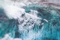Aerial view to ocean waves. Blue water background. Photo made from above by drone Royalty Free Stock Photo
