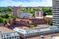 Aerial view to the old town hall in Frankfurt an der Oder, Brandenburg, Germany Royalty Free Stock Photo