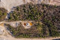 Aerial view to the open mine Royalty Free Stock Photo