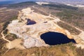 Aerial view to the open mine Royalty Free Stock Photo
