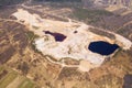 Aerial view to the open mine Royalty Free Stock Photo