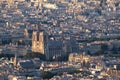 Aerial view to Paris and its fascinating building Notre Dame cathedral before the fire Royalty Free Stock Photo
