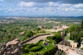 Aerial view to a park in from villa d'Este