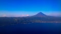 Aerial view to Pico volcano and island, Azores,Portugal Royalty Free Stock Photo