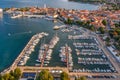 Aerial view to Porec old town, popular travel destination in Istria, Croatia Royalty Free Stock Photo